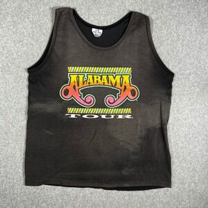 VTG Alabama Tour Tank Top Mens XL Black 1991 Tee Jays Band Shirt 90s Country